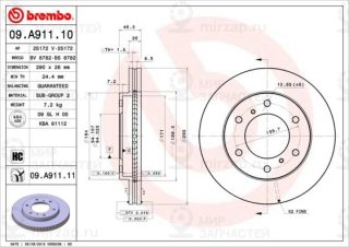 Запчасть BREMBO 09A91111