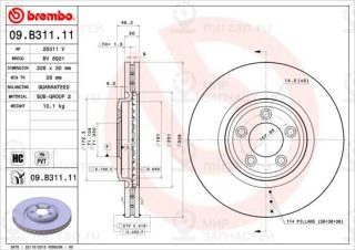 Запчасть BREMBO 09B31111