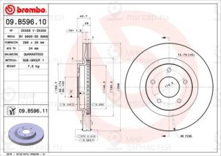 Тормозной диск BREMBO 09B59611