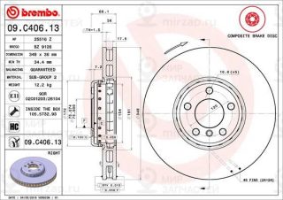 Тормозной диск BREMBO 09C40613