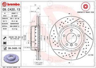 Тормозной диск BREMBO 09C42013