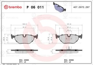 Запчасть BREMBO P06011