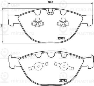 Комплект тормозных колодок (дисковый тормоз) BREMBO P06047