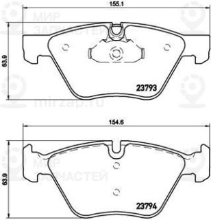 Комплект тормозных колодок (дисковый тормоз) BREMBO P06057X
