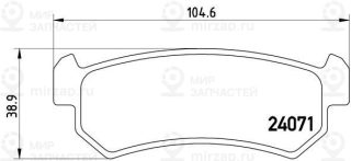 Комплект тормозных колодок (дисковый тормоз) BREMBO P10001