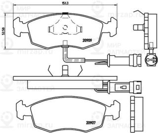 Комплект тормозных колодок (дисковый тормоз) BREMBO P24007