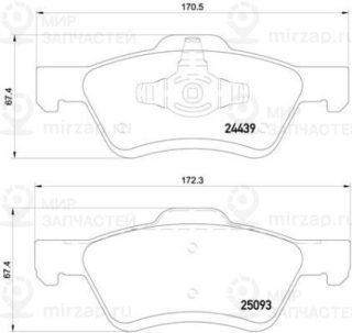 Комплект тормозных колодок (дисковый тормоз) BREMBO P24159