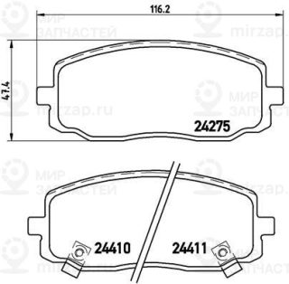 Комплект тормозных колодок (дисковый тормоз) BREMBO P30032
