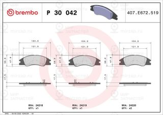 Запчасть BREMBO P30042
