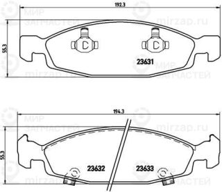 Комплект тормозных колодок (дисковый тормоз) BREMBO P37005