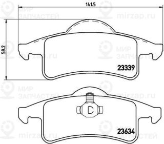 Комплект тормозных колодок (дисковый тормоз) BREMBO P37006