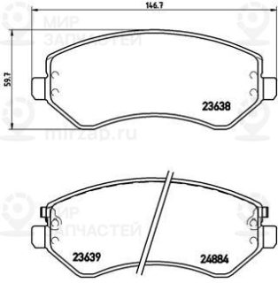 Комплект тормозных колодок (дисковый тормоз) BREMBO P37007