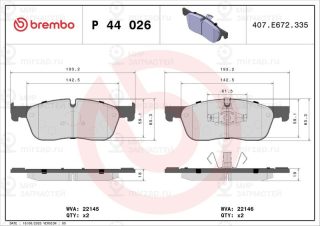 Запчасть BREMBO P44026