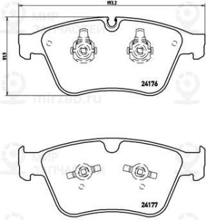 Комплект тормозных колодок (дисковый тормоз) BREMBO P50105