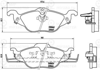 Комплект тормозных колодок (дисковый тормоз) BREMBO P59030