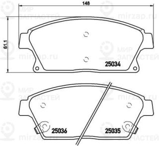 Комплект тормозных колодок (дисковый тормоз) BREMBO P59077X