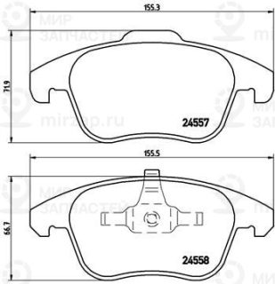 Комплект тормозных колодок (дисковый тормоз) BREMBO P61086