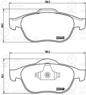 Комплект тормозных колодок (дисковый тормоз) BREMBO P68032