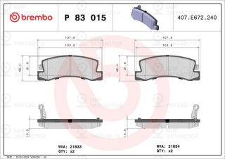 Запчасть BREMBO P83015