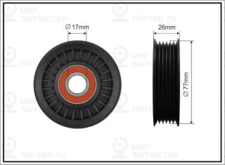 Натяжной ролик поликлинового ремня CAFFARO 500076