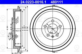 Тормозной барабан ATE 24022300161