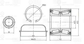 Комплект подшипника ступицы колеса TRIALLI CS1571