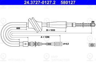 Трос стояночного тормоза ATE 24372701272