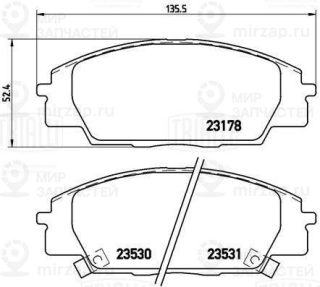 Комплект тормозных колодок (дисковый тормоз) TRIALLI PF1040