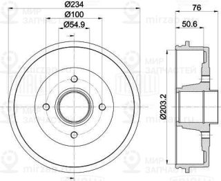 Тормозной барабан TRIALLI TF224026
