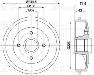 Тормозной барабан TRIALLI TF532243