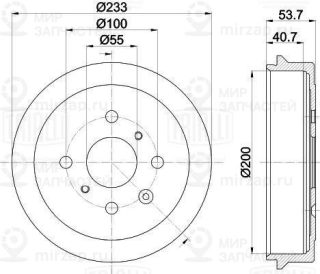 Тормозной барабан TRIALLI TF534244