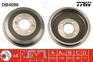 Тормозной барабан TRW DB4096