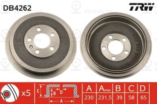 Тормозной барабан TRW DB4262