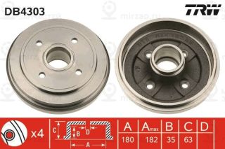 Тормозной барабан TRW DB4303