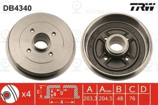 Тормозной барабан TRW DB4340