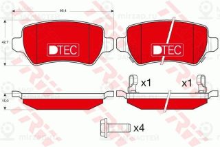 Комплект тормозных колодок (дисковый тормоз) TRW GDB1515DTE