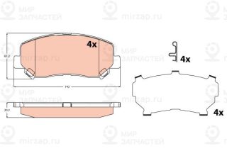 Комплект тормозных колодок (дисковый тормоз) TRW GDB2246