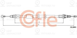 Трос Стояночного Тормоза Renault: Master 3500 Pr/Ar 1490/1142 Mm Cofle 92106861