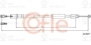 Трос Стояночного Тормоза Задн Лев Mercedes-Benz Vito , Viano All 9/03- Cofle 92109837
