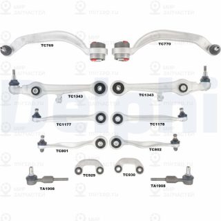 Ремкомплект, поперечный рычаг подвески DELPHI TC1900KIT