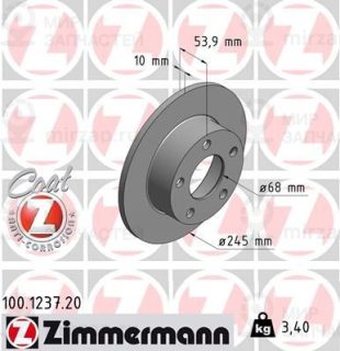 Тормозной диск ZIMMERMANN 100123720