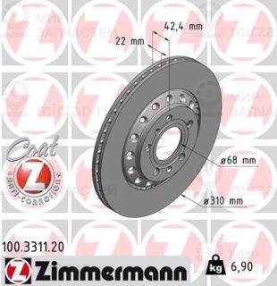 Тормозной диск ZIMMERMANN 100331120