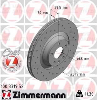 Тормозной диск ZIMMERMANN 100331952