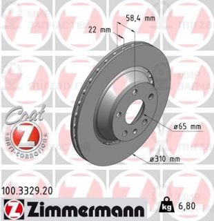 Тормозной диск ZIMMERMANN 100332920