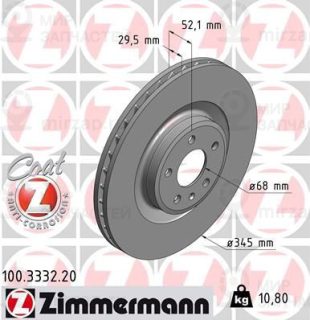 Тормозной диск ZIMMERMANN 100333220