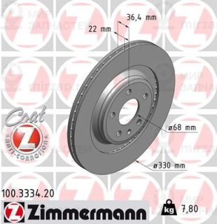 Тормозной диск ZIMMERMANN 100333420