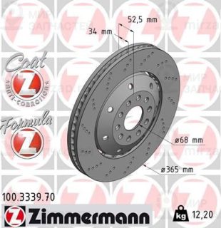 Тормозной диск ZIMMERMANN 100333970
