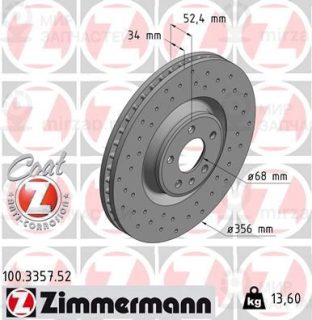 Тормозной диск ZIMMERMANN 100335752