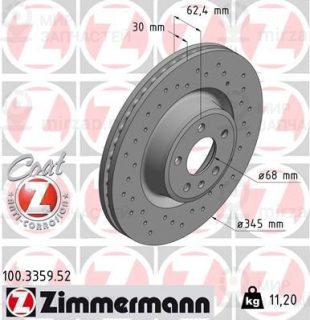 Тормозной диск ZIMMERMANN 100335952