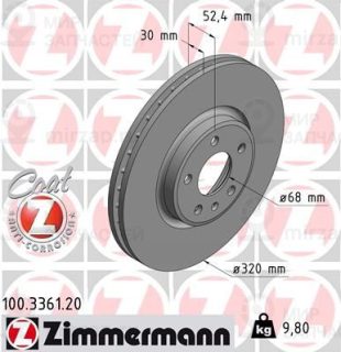 Тормозной диск ZIMMERMANN 100336120